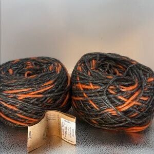 High Sierra Gray and Orange Variegated Yarn Cakes
